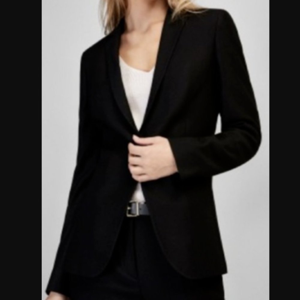 Massimo Dutti Classic Black Jacket Blazer NWOT